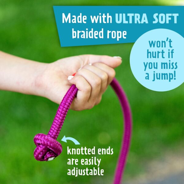 Just Jump It 16' Foot Single Jump Rope for Kids Women and Men - Active Outdoor Youth Fitness Excersing Equipment - Double Dutch Length Gym Accessories