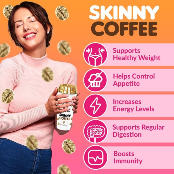 Skinny Boost Skinny Coffee- (Vanilla Flavored) Instant Coffee Made with Premium Arabica Coffee, Garcinia Cambogia, Green Tea Extract, Green Coffee Bean Extract, and Prebiotics (28 Packets)