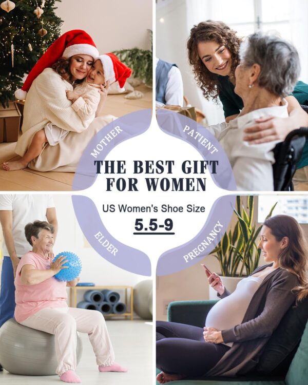 yeuG 4 Pairs Non Slip Pilates Socks with Grips for Women, Grip Socks for Yoga Barre Grippy Crew Socks Woman Sticky Socks