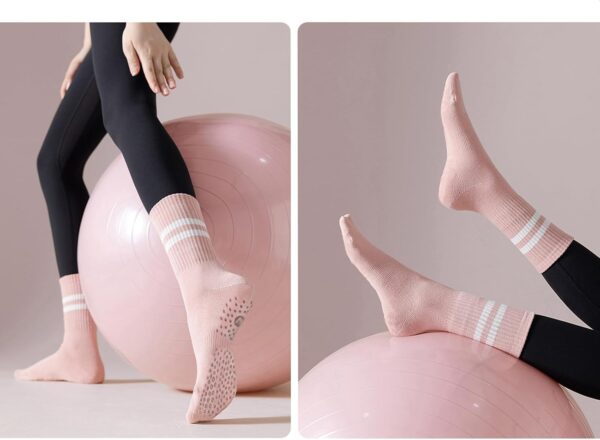 ULEEMARK Womens Pilates Non slip Yoga Socks Dance Gym Exercise Ankle Socks