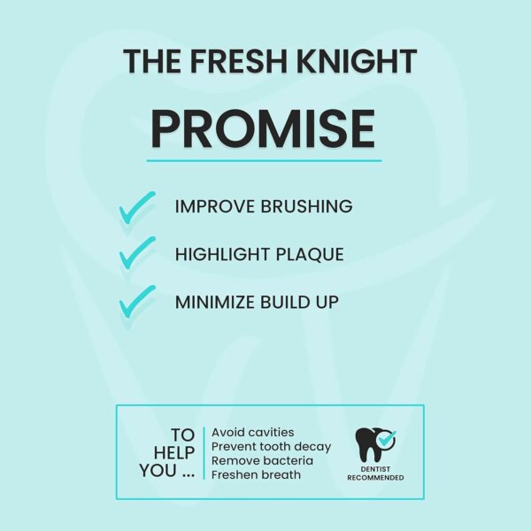 36 Count, Plaque Dental Disclosing Tablets for Kids or Adults, Shows Plaque, Helps Teach Brushing Habits for Clean Teeth, by Fresh Knight, Pack of (1)
