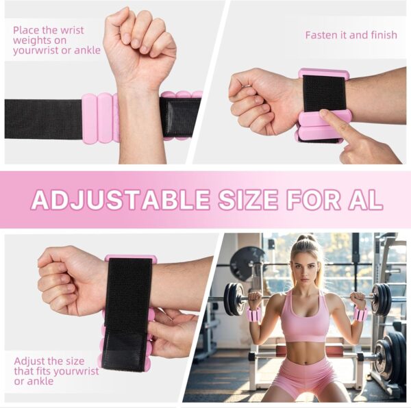 Adjustable Ankle Weights,Wrist Weights for Women & Men,Set of 2 (1Lb Each),Perfect for Walking,Running,Yoga,Pilates,Gym,Strength Training. Weighted wristbands are designed for home gym workouts
