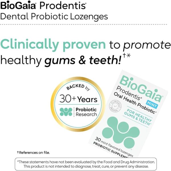 BioGaia Prodentis 3-Pack | Dental Probiotic Lozenges | Promote Healthy Gums & Teeth | Defend Against Dental Problems | Replenish Oral Microbiome | Improve Oral Health | Mint Flavor | 90 Day Supply