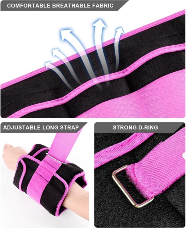 Fragraim Adjustable Ankle Weights 1-3/4/5/6/8/10/12/15/20 LBS Pair with Removable Weight for Jogging, Gymnastics, Aerobics, Physical Therapy