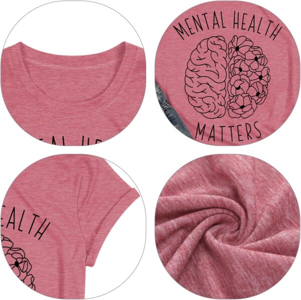 qdl Mental Health Matters Shirt Women Human Brain Illness Awareness Tshirts Therapist Psychologist Short Sleeve