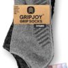Gripjoy Grip Socks for Women and Men - Non Slip Socks - Yoga Socks with Grippers - Hospital Socks Non Skid - 3 Pairs