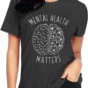 qdl Mental Health Matters Shirt Women Human Brain Illness Awareness Tshirts Therapist Psychologist Short Sleeve