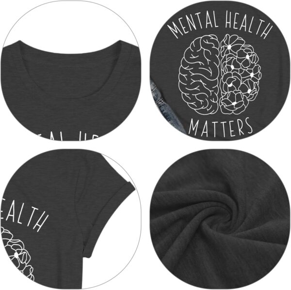 qdl Mental Health Matters Shirt Women Human Brain Illness Awareness Tshirts Therapist Psychologist Short Sleeve