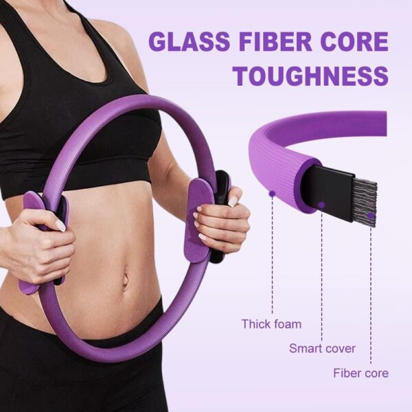 Pilates Ring Fitness Trainer, 2025 Upgrade Magic Circle Pilates Ring, Pilates Circle Yoga Rings Circle Pilates Exercise Equipment with Dual Padded Handles for Beginners Men Women