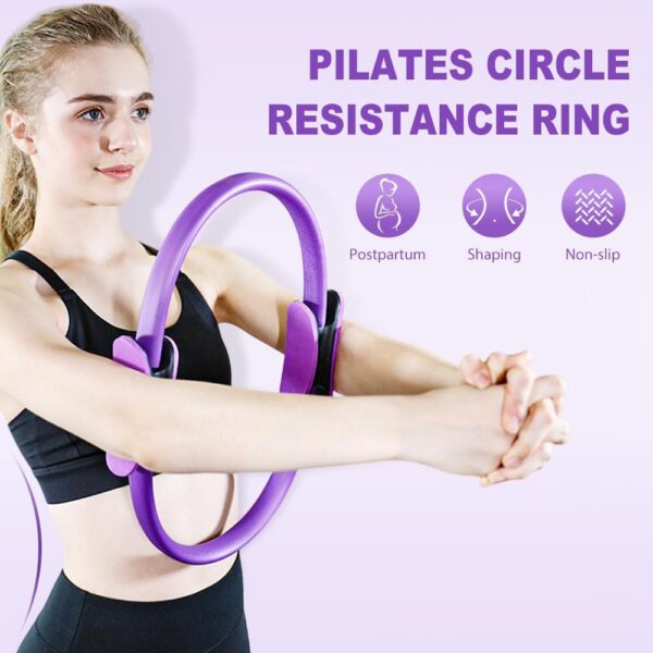 Pilates Ring Fitness Trainer, 2025 Upgrade Magic Circle Pilates Ring, Pilates Circle Yoga Rings Circle Pilates Exercise Equipment with Dual Padded Handles for Beginners Men Women