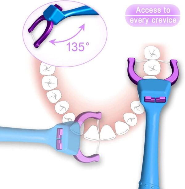 Evolutionary Clean Dental Flossers, Kit of Refills Plus Long Handle (1 Handle + 100 Refills)