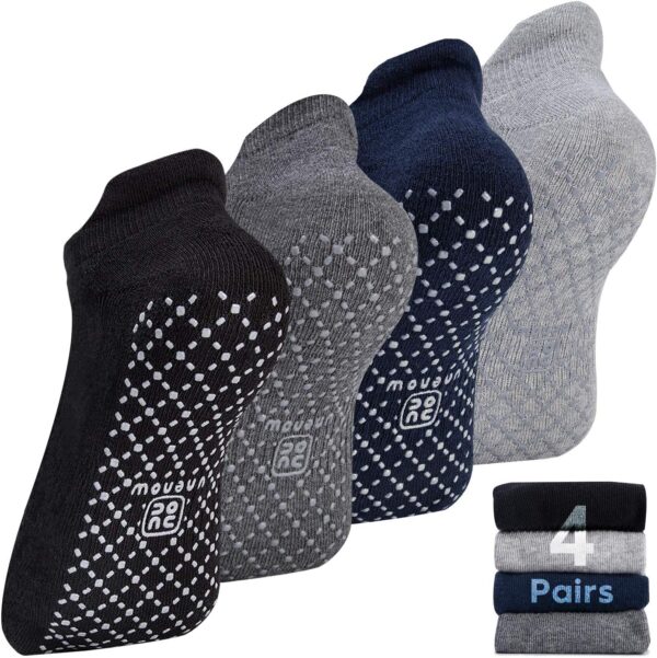 unenow Unisex Non Slip Grip Socks with Cushion for Yoga Pilates Barre Home & Hospital