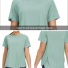THE GYM PEOPLE Women's Short Sleeve Workout Shirts Breathable Yoga T-Shirts with Side Slits Athletic Tee Tops