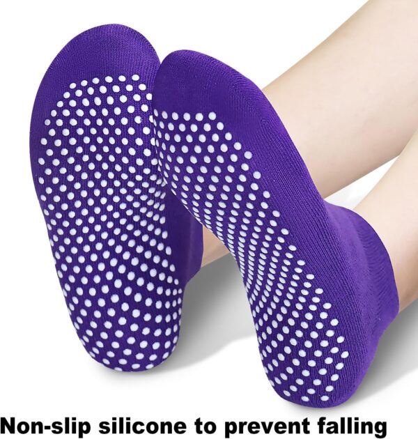 SkiBeaut Pilates Socks, Non Slip Grips Yoga Socks Ballet Dance Hospital Grippers Socks, 4 pairs Sticky Socks for Women