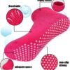 SkiBeaut Pilates Socks, Non Slip Grips Yoga Socks Ballet Dance Hospital Grippers Socks, 4 pairs Sticky Socks for Women