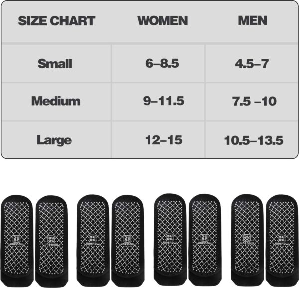 unenow Unisex Non Slip Grip Socks with Cushion for Yoga Pilates Barre Home & Hospital