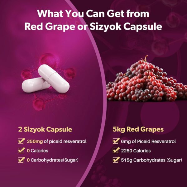 Piceid Resveratrol Supplement and NAD+ Cell Regenerator, Ultra High Purity & Bioavailable, Support Heart Health, Blood Flow, Cellular Energy Production&Metabolism, Red Grape Powder, 45 Day Supply-118
