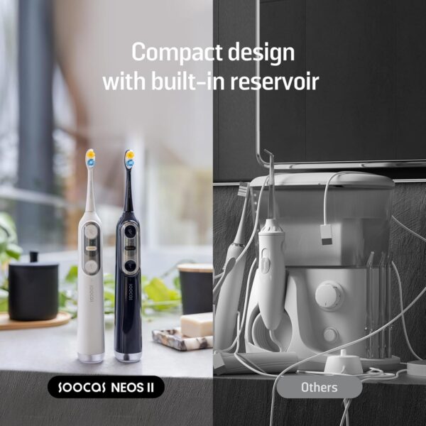 Soocas NEOS II - Electric Toothbrush with Water Flosser, Sonic Electric Toothbrush for Adults, Water Flosser for Teeth, Portable Cordless Oral Irrigator, 100% Plaque Removal, Dark Violet