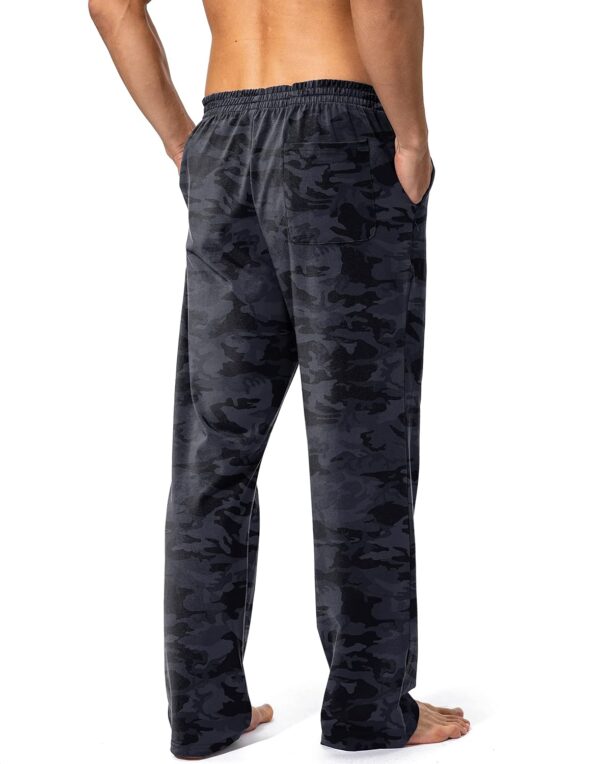 Pudolla Men's Cotton Yoga Sweatpants Athletic Lounge Pants Open Bottom Casual Jersey Pants for Men with Pockets