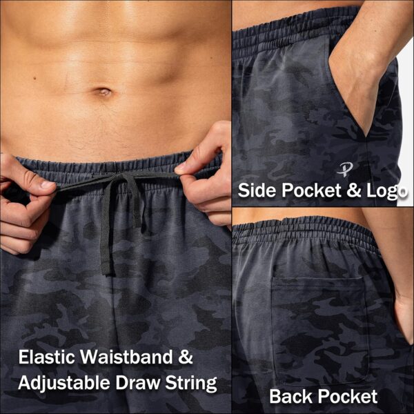 Pudolla Men's Cotton Yoga Sweatpants Athletic Lounge Pants Open Bottom Casual Jersey Pants for Men with Pockets