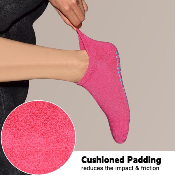 SkiBeaut Grips Non Slip Socks for Women, 4 Pairs Yoga Pilates Anti Skid Socks Woman Hospital Gripper Socks
