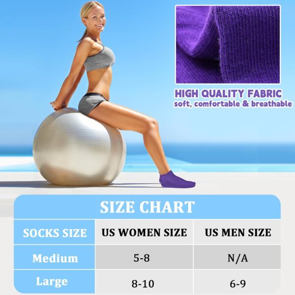 SkiBeaut Grips Non Slip Socks for Women, 4 Pairs Yoga Pilates Anti Skid Socks Woman Hospital Gripper Socks
