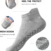DIBAOLONG Pilates Socks with Grips for Women Yoga Socks Non Slip Barre Hospital Socks 6-Pairs Grippy Ankle Socks