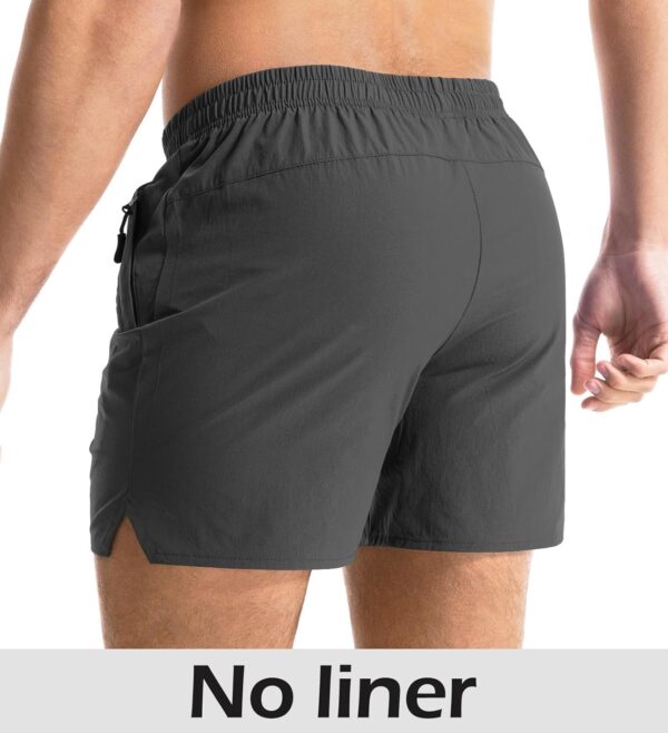 Aolesy Men's Gym Shorts Linerless & Liner - 5" Quick Dry Workout Running Shorts with Zip Pockets Sports Athletic Shorts