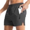 Aolesy Men's Gym Shorts Linerless & Liner - 5" Quick Dry Workout Running Shorts with Zip Pockets Sports Athletic Shorts