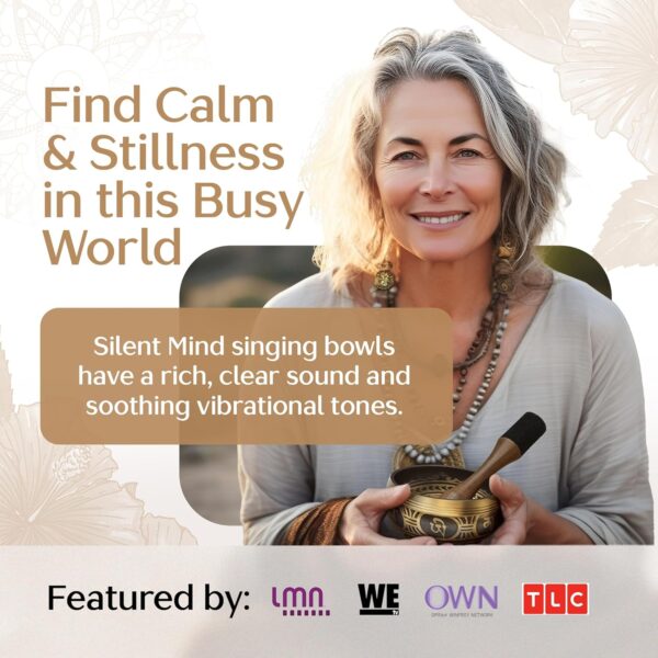 Tibetan Singing Bowl Set – Authentic Hand-Tuned Sound Bowl for Meditation – Complete Meditation Bowl Kit with Cushion, Mallet, Box & Guide – Perfect Tibetan Bell for Yoga, Relaxation, & Sound Healing