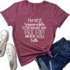 LOOKFACE Women I AM NOT Tee Cute Graphic Soft T Shirts