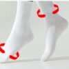 Pilates Yoga Socks with Grips for Women - Crew Length Ballet Barre Socks - Sticky Workout Hospital Socks