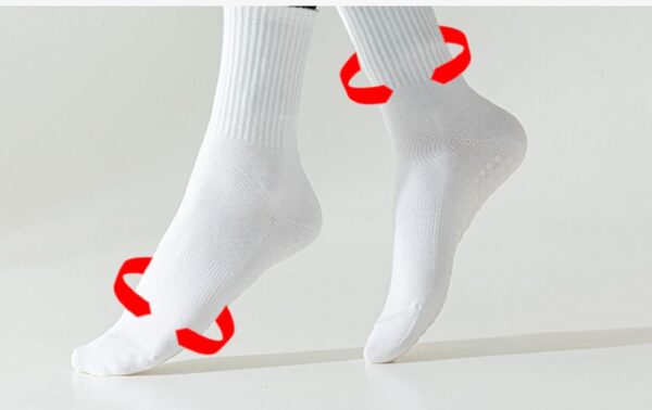 Pilates Yoga Socks with Grips for Women - Crew Length Ballet Barre Socks - Sticky Workout Hospital Socks