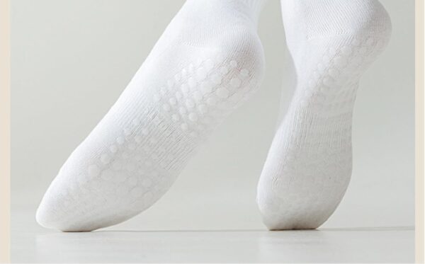 Pilates Yoga Socks with Grips for Women - Crew Length Ballet Barre Socks - Sticky Workout Hospital Socks