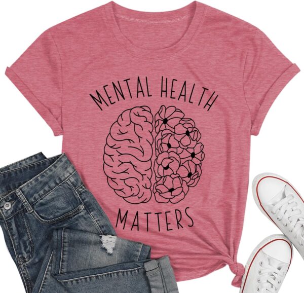 1740785871_81rlus8vHIL._AC_SL1500_.jpg qdl Mental Health Matters Shirt Women Human Brain Illness Awareness Tshirts Therapist Psychologist Short Sleeve