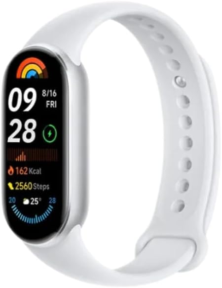 Xiaomi Smart Band 9 Global Version (2024) 1.62" Amoled Display | 233 mAh Battery | up to 21 Days of Battery Life | Over 150 Workout Modes | BT 5.4 | 50M Water Resistant - Glacier Silver