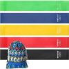 Yoga Resistance Rubber Bands Indoor Outdoor Fitness Equipment 0.35mm-1.1mm Pilates Sport Training Workout Exercise Bands(D)