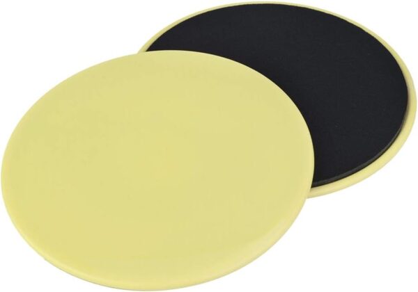 Fitness Disc Slides, 2pcs Gliding Discs Slider Fitness Disc Exercise Sliding Plate Sliding Discs Fitness Core Slider Workout for Gym, Home, Yoga, Pilates (yellow)