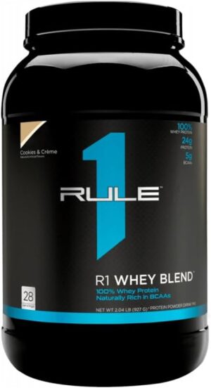 Rule 1 Proteins R1 Whey Blend, 28 Servings, Cookies & Crème