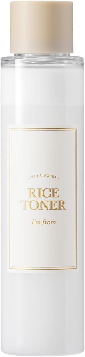 I'm from Rice Toner, Milky Toner for Glowing Skin, 77.78% Korean Rice, Glow Essence with Niacinamide, Hydrating for Dry, Dull, Combination Skin, Vegan, Fragrance Free, Glass Skin 5.07 Fl Oz