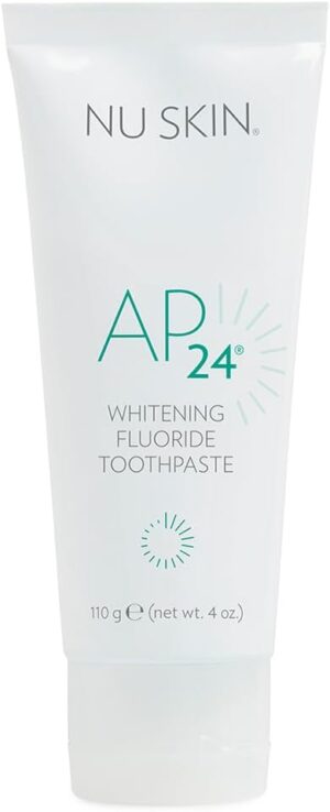 Nu Skin AP 24 Whitening Fluoride Toothpaste | 4oz | Brightens and Whitens Teeth | Helps Prevent Dental Cavities | Gentle Vanilla Mint Formula (1 Pack, Fluoride)