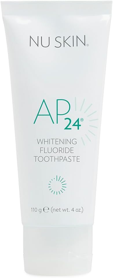 Nu Skin AP 24 Whitening Fluoride Toothpaste | 4oz | Brightens and Whitens Teeth | Helps Prevent Dental Cavities | Gentle Vanilla Mint Formula (1 Pack, Fluoride)