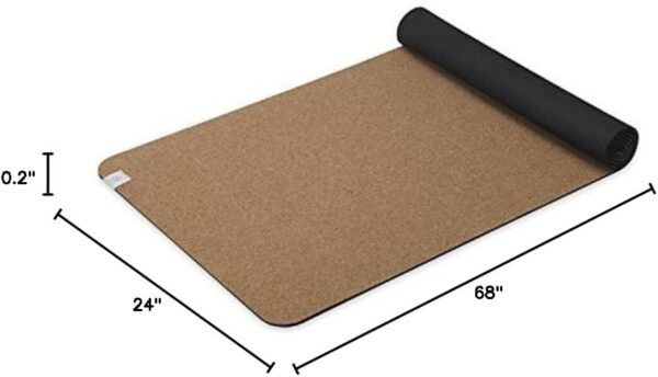Gaiam Cork Yoga Exercise Mat | Natural Sustainable Cork Resists Sweat and Odors | Non-Slip TPE Backing Prevents Slipping| Great for Hot Yoga, Pilates, Fitness Working Out (68" x 24"x 5mm Thick)