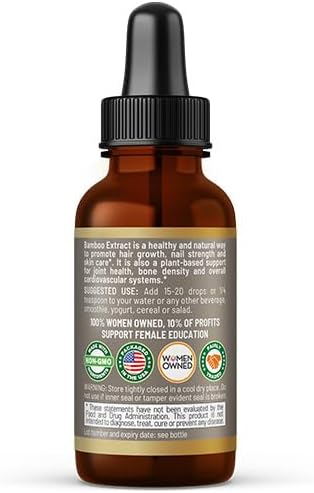 Herbal Goodness Hair Growth Plus 1oz - Bamboo Hair Product for Women and Men for Hair Growth with Collagen Supplements, Keratin - Hair Skin and Nails Vitamins for All Hair Types -1 Bottle