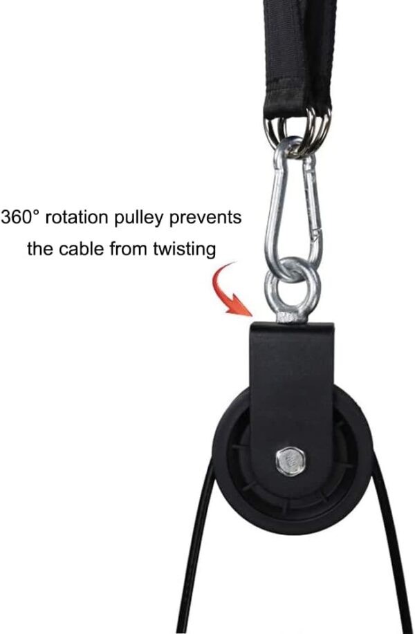41jygqV0gIL._AC_SL1000_.jpg LFJ LAT Pull Down and Lift Weight Pulley System Cable Machine Pulley Attachment for Triceps Pull Down, Biceps Curl, Back, Forearm, Shoulder Home Gym Equipment