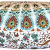 22" Peacock Mandala Bohemian Yoga Meditation Floor Pillow Cover Comfortable Home Cushion Couch Seating Large Zipped Throw Hippie Decorative Ottoman Boho Indian (White Multi)
