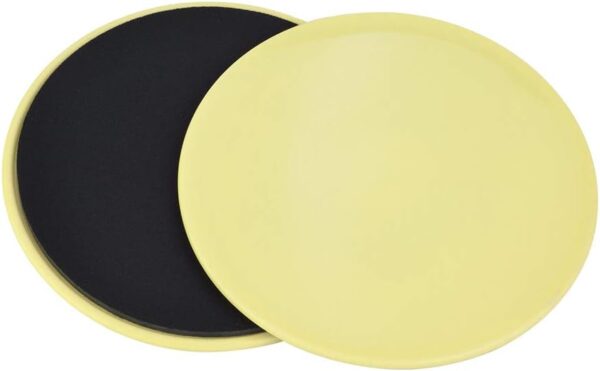Fitness Disc Slides, 2pcs Gliding Discs Slider Fitness Disc Exercise Sliding Plate Sliding Discs Fitness Core Slider Workout for Gym, Home, Yoga, Pilates (yellow)