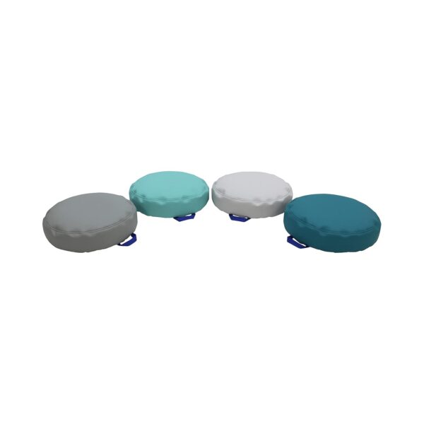 Factory Direct Partners 13304-CT SoftScape 15" Round Bean Floor Cushions with Handles, 4" Height (4-Piece) - Contemporary