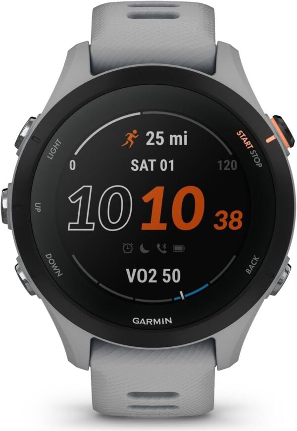 Garmin Forerunner® 255S, Smaller GPS Running Smartwatch, Advanced Insights, Long-Lasting Battery, Powder Gray , 41 MM