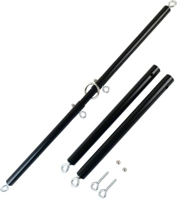 Spreader Bar Heavy Duty Stainless Steel Expandable Black Bar,Sports Aid Training Fitness Gear Pilates Aid Kit, Home Restore Pilates Indoor Yoga Set